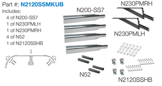 Nu-Line N2120SSMKUB Stainless Steel Fender Mounting Kit, For Two Full Fenders